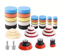 TEMU Kit de 44 Piezas de Discos de Lijado en Espuma para Coche en Varios Tamaños, 2.54cm/5.08in, con Base y Adaptador de 5/8-11