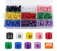 TEMU Kit de 450 Marcadores de Tallas de Perchas 9 Tamaños Clips de Talla Codificados con de Almacenamiento (XXS - 4XL)