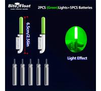 TEMU Kit de accesorios de pesca nocturna para carpas : 2 luces para de + 5 flotadores de (pilas CR425) - Indicador de pesca nocturna