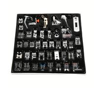 TEMU Kit de Accesorios para Máquina de Coser de 42 Piezas: Pies Presionadores, Accesorio para Dobladillo Enrollado y Banda Elástica para Estiramiento de Tela DIY - Plateado