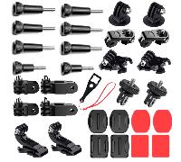 TEMU Kit de Accesorios Universales para Cámara de Acción de 31 piezas para hero13 12 11 10 6 5 Blcak X4/X3/One R DJI Action 2 3 4 AKASO Cámara Deportiva, Base Adhesiva para y Adaptador de