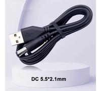 TEMU Kit de Adaptador de Corriente Universal con un Conector Negro/ de 1 Metro, Adecuado para Routers, Tablets y Ventiladores, con Tamaños de Enchufe de 5.5X2.5Mm y 3.5X1.