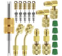 TEMU Kit de Adaptador Metal Mini Split Conjunto de Bomba de Vacío Resistente Conector Convertidor Duradero Adaptador 1/4SAE a 5/16SAE Conector Adaptador para Aire Acondicionado