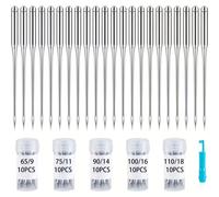 TEMU Kit de Agujas para Máquina de Coser DIY, Juego de Agujas para Máquina de Coser con Varios Modelos, Enhebrador, Agujas para Máquina de Coser