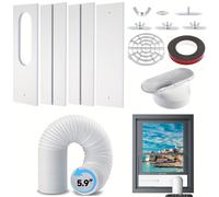 TEMU Kit de Aire Acondicionado Portátil para Ventana con y Sello Ajustable para de CA, Kit de Ventilación Deslizante para Manguera de Escape, Universal para de 5.9 Pulgadas de Diámetro