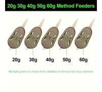 TEMU Kit de alimentador de método: Dispositivo de alimentación para pesca de carpas con pesos de 20G, 30G, 40G, 50G, 60G - Construcción de aleación de zinc