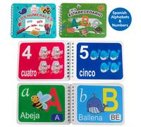 TEMU Kit de Aprendizaje de Alfabeto y Números en Español para Preescolar - 2 Libros de Actividades Bilingües con Tarjetas Didácticas | Materiales de , Educativos para Jardín de