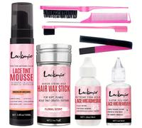 TEMU Kit de Asistencia para Estilizar Pelucas 8 Piezas: Removedor, Cera en Barra Tinte Mousse Peine Herramienta, Fijación Duradero Sin Residuos Ideal Para Modificación y Sólido