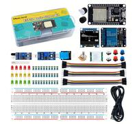 TEMU Kit de básico para placa de desarrollo A-duino ESP32 ESP-32S | Kit de aprendizaje con tutorial, placa, componentes y de alimentación USB