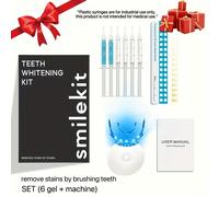 TEMU Kit de Blanqueamiento Dental LED Mejorado, 6 X 3ml de Gel Blanqueador para Uso Rápido y en Casa, Eliminación Natural de Manchas, Regalo para San Valentín & Día
