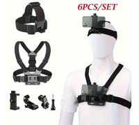 TEMU Kit de Cámara Deportiva de 6 Piezas: Adecuado para GoPro/Telefono/ y Otros Accesorios de Soporte para Teléfono en Cámaras de Acción