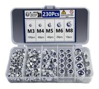 TEMU Kit de clasificación de pernos de de acero de 230 piezas, pernos de de nylon insertados métricos M3 M4 M5 M6 M8 M10 M12, pernos de completos para pernos en varios .