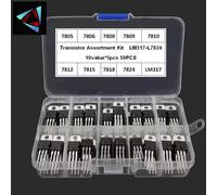 TEMU Kit de clasificación de tubos reguladores de voltaje de tres terminales 7805/7806/7808/7809/7810/7812/7815/78 LLM3 LM17, 10 tipos de 50 piezas