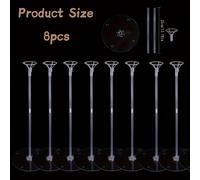 TEMU Kit de Columna de Globos 8 piezas 27.6 pulgadas - Altura Ajustable con Base - Varillas Transparentes Sin Necesidad de Electricidad - Decoración para de Mesa de y Fiestas de