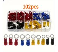 TEMU Kit de conectores de cable universal de 102 piezas | Terminales de crimpado y juego de remaches, juego de conexión multiusos, de cobre, PVC, de alimentación no