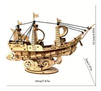 TEMU Kit de construcción de de barco a vela 3D artesanal para adultos - Barco grande con piezas móviles, con mástil y , para adultos, adecuado como regalo de /Navidad para mujeres y entusiastas de la