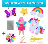 TEMU Kit de Costura de Fieltro de Adorables - , Unicornio, - Manualidades Educativas, Adecuado para Principiantes, Set de Costura DIY, Regalo Ideal para Entusiastas de la Costura Creativa - 5 Piezas