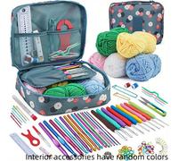 TEMU Kit de Crochet Completo con 107 piezas, Herramientas de Tejido Portátiles para Manualidades