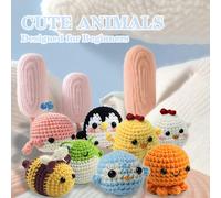 TEMU Kit de Crochet para Principiantes de 8 Piezas, Kit de Animales de Crochet, Set con Agujas de Crochet y Lana, Video de Instrucciones