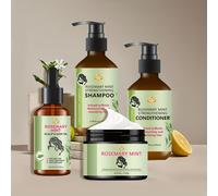 TEMU Kit de Cuidado Capilar 4 Piezas - Champú Fortalecedor y Acondicionador Hidratante con Aceite para un Cabello Más Lleno y - Repara Mechones , Dañados y Encrespados, Aceite de para el Cabello