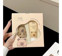 TEMU Kit de Cuidado : Crema para Manos y Labial con Diseño de Dibujos Animados, Hidratante & Anti-Líneas Finas, Protección Beige - Regalo para Mejores en Navidad, Halloween o