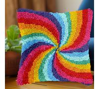 TEMU Kit de de almohada con gancho de pestillo 2D | Paquete de material con a de gato y flor, tela marrón , paquete de material de regalo de de autoacción para decoración del hogar para todas