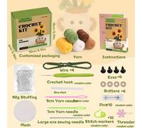 TEMU Kit de de Crochet, Kit Completo de Crochet de con Tutoriales en Video , Suministros de Tejido y Crochet para Adultos Principiantes, Decoración y Manualidades DIY (Color Aleatorio)