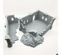 TEMU Kit de de en impreso en 3D de 2 piezas, material ABS , conjunto de escenario de calabozo sin pintar para DND, accesorios de wargames de mesa
