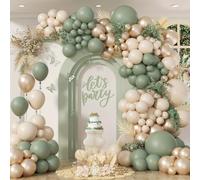 TEMU Kit de de Globos Verde Frijol, globos dorados en verde frijol y arena, ideal para decoraciones de baby shower, fiesta de boda o infantiles