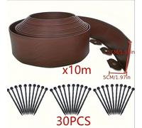 TEMU Kit de de Paisaje Marrón Extra de 10m - Flexible, Sin Excavación, Valla de Plástico Mini Resistente para Jardín, Césped y de Flores