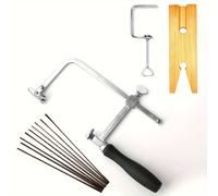 TEMU Kit de de Sierra para Joyeros HOBBYWORKER, de Sierra Ajustable para Joyeros con 144 Hojas de Sierra, Abrazadera de Madera, Herramienta DIY para Fabricación de Joyas y Corte de Madera