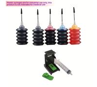 TEMU Kit de de tinta de 5 tintas de 30 ml para HP 305 304 302 301 61 62 65 67 122 123 21 22, de tinta con herramienta de limpieza y clip de tinta