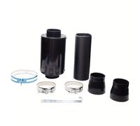 TEMU Kit de de tubo de admisión frío de fibra de carbono para filtro de aire de carreras de 76MM, 3 pulgadas, con manguera de admisión