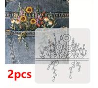 TEMU Kit de Decoración para Bolsillos de Jeans con Bordado Floral, Paquete de 2 - Set de Manualidades en Tela de , Temática de Flores para Todas