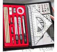 TEMU Kit de Dibujo de Ingeniería Profesional, Herramientas de Dibujo Mecánico y Arquitectónico con Compases, Transportadores y Reglas para y Profesionales, Herramientas de Ingeniería