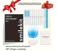 TEMU Kit de Dientes LED Mejorado con 10 x 3ml de Gel, Uso Doméstico Rápido y para Eliminar Manchas Naturales - Regalo para del Amor o