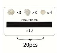 TEMU Kit de Difusor de 20 piezas - 10 Varillas, 3 Bolas de Ratán, Artificiales y 4 Cuentas - para Decoración del Hogar, Decoración de Restaurantes, de Habitación, y Decoraciones de Fiestas