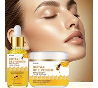 TEMU /Kit de Dos Piezas & Crema con de Abeja y Aceite Facial, con Colágeno, Retinol y Niacinamida, Cuidado Hidratante Reafirmante para Arrugas, Absorción y Fácil, Adecuado para Todo Tipo de Piel Beige