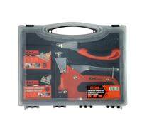 TEMU Kit de en 1 de resistencia con extractor de grapas, 600 grapas incluidas - Grapas tipo D/U/T/clavos, Pistola de clavos manual ajustable para bricolaje, tapicería, herramientas para trabajar