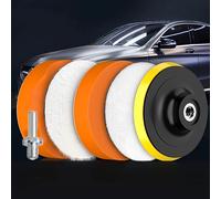 TEMU Kit de Encerado y para Autos de 4 Pulgadas - Disco de Goma Esponja para Amoladoras Angulares, Juego Completo de Pulidura Redonda para Automotriz