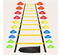 TEMU Kit de Entrenamiento de Escalera de Agilidad Duradera con Conos, Paracaídas de Resistencia y Cinta de Nylon - Material PE