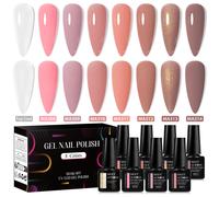 TEMU Kit de Esmalte para Uñas con Base de Goma 8 Botellas, 7ml, y Concha , Manicura Soak Off