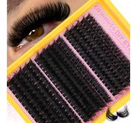 TEMU Kit de extensiones de pestañas en grupos de curva D con natural de 300 unidades, que una de estilos de 60D/80D/100D (9-16 mm), diseñado para ser extra , fácil para principiantes, y