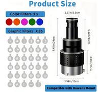 TEMU Kit de Foco Óptico Profesional Bowens Mount, con 5 Filtros de Gel y 35 Gobos - para Fotografía, Iluminación de Video y Efectos de Escenario