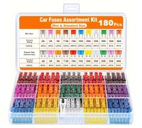 TEMU Kit de Fusibles Automotrices, Juego Surtido de 180 Piezas - 116 Fusibles Mini Blade y 1 Extractor de Fusibles para Coches, Autocaravanas, Camiones, Motocicletas y Barcos