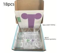 TEMU Kit de geométrico de 18 piezas - Conjunto de transformación de 3D a 2D, modelos de demostración de geometría , herramientas educativas de material para PC