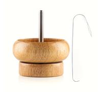 TEMU Kit de Girador de Cuentas HOBBYWORKER - Herramienta de Artesanía de Madera Natural con Aguja Duradera, Ideal para Joyería DIY y Cuentas de Arcilla