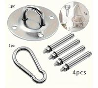 TEMU Kit de Herrajes para Columpio de Acero Inoxidable de 6 Piezas - Ganchos para Montaje en Techo, Accesorios para Columpio, Hamaca, Yoga, Bolsa de Arena, Múltiples para Interior y Exterior