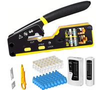 TEMU Kit de herramienta de crimpado RJ45 | Compatible con cables , CAT5E, CAT6, mango de metal, no requiere electricidad