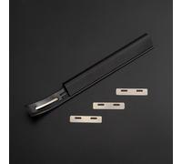 TEMU Kit de herramientas de corte de biseladora de seguridad de cuero y metal de 4 piezas piezas de hoja de escurridor de repuesto, adelgazamiento de cuero artesanal - Negro/Plateado